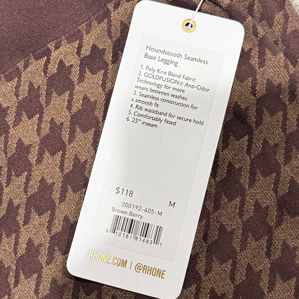 Rhone Brown Berry Houndstooth Leggings - Picture 2 of 5